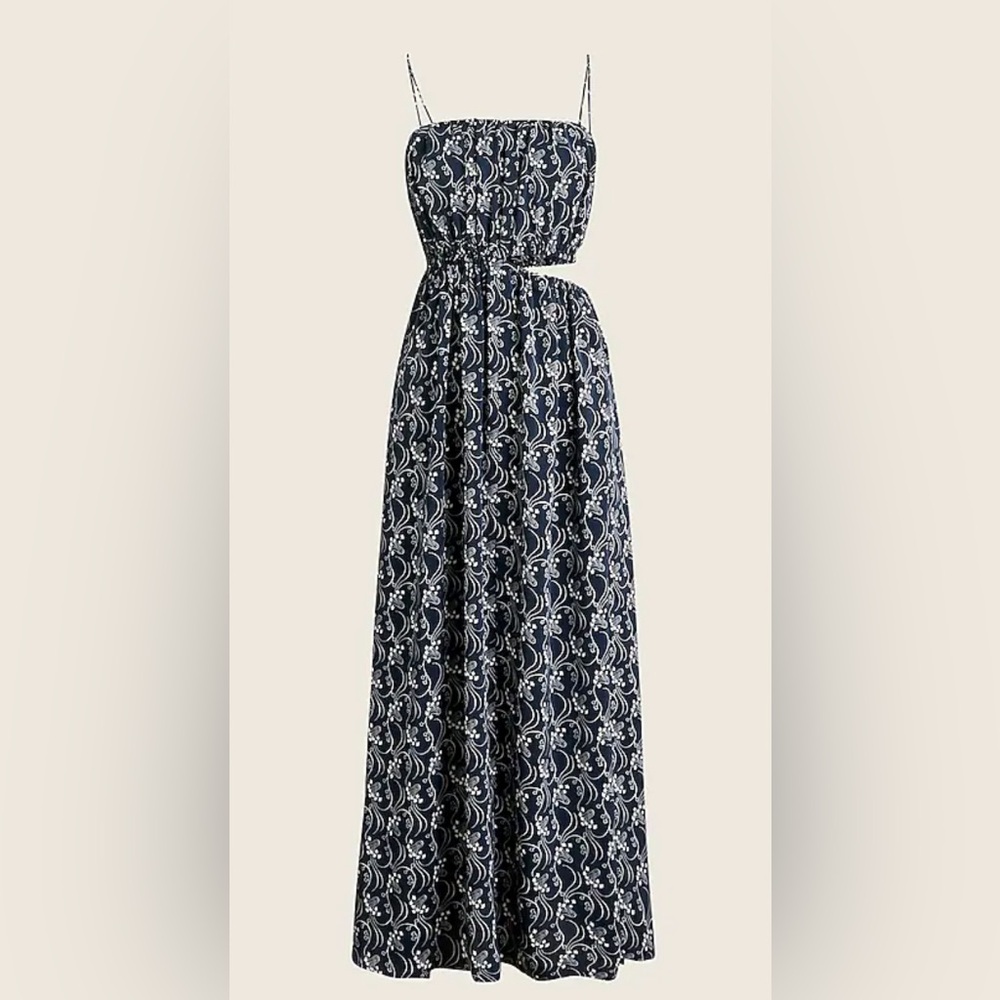 J Crew Cut Out Drapey Dress in Starry Swirl